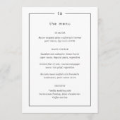 Menu Mariage Moderne Monogramme Noir et Blanc Intempore (Devant)