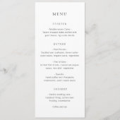 Menu Mariage Moderne Monogramme Noir et Blanc Propre (Devant)
