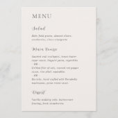 Menu Mariage Moderne Neutre et Élégant (Devant)