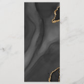 Menu Mariage Moderne Noir Agate Bordeaux Or (Dos)