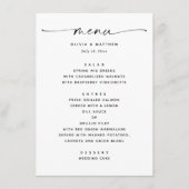 Menu Mariage Moderne Noir & Blanc | Écriture Minimalist (Devant)