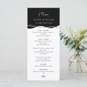 Menu Mariage moderne noir, blanc et rose (Debout devant)