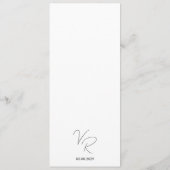 Menu Mariage Moderne Noir et Blanc Élégant (Dos)