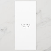 Menu Mariage Moderne Noir et Blanc Élégant (Dos)