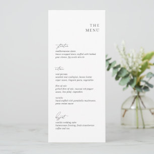 Menu Mariage Moderne Noir et Blanc Élégant