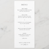 Menu Mariage Moderne Noir et Blanc Propre (Devant)