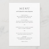 Menu Mariage Moderne Noir et Blanc Propre (Devant)