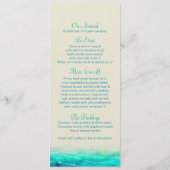 Menu mariage moderne peint abstact mer scintillant (Dos)