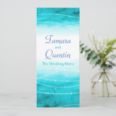 Menu mariage moderne peint en bleu marine (Debout devant)