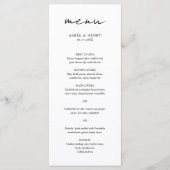 Menu Mariage Moderne Photo Écriture Rustique (Devant)