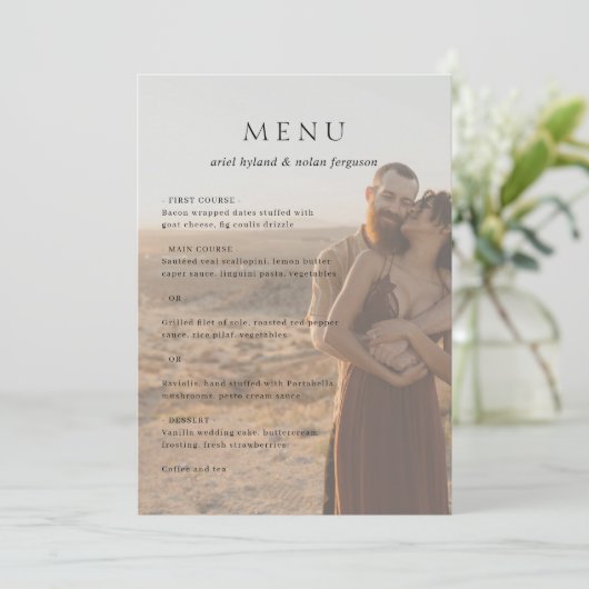 Menu Mariage Moderne Photo Propre (Debout devant)