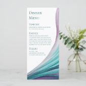 Menu mariage-Moderne-Purple et Turquoise (Debout devant)
