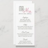 Menu Mariage moderne rétro (Devant / Derrière)