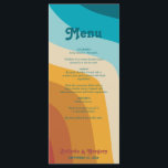 Menu Mariage moderne Retro 70 coloré Rainbow Waves<br><div class="desc">Un magnifique design d'ondes abstraites rétro rétro coloré des années 70. Carte de menu minimaliste mariage avec motifs super et palette de couleurs rétro. Des invitations de mariage et d'autres articles de papeterie sont également disponibles.</div>