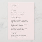 Menu Mariage Moderne Rose Élégant (Devant)