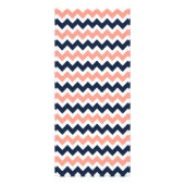 Menu Mariage moderne rose et marine Chevron (Dos)