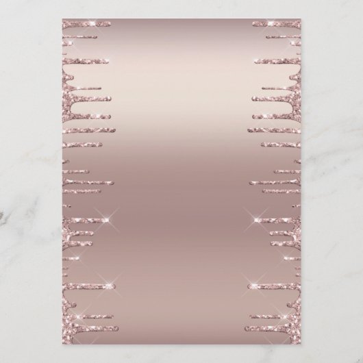 Menu Mariage moderne Rose Gold Blush Parties scint (Dos)