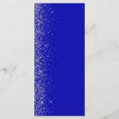 Menu Mariage Moderne Royal Bleu avec Bordure Pailletée (Dos)