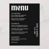 Menu Mariage Moderne Ruby Black (Devant)