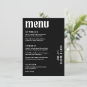 Menu Mariage Moderne Ruby Black (Debout devant)