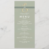 Menu Mariage moderne Sage Green (Devant)