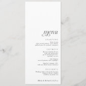 Menu Mariage moderne simple et élégant (Devant)