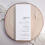 Menu Mariage moderne simple et élégant<br><div class="desc">Menu mariage simple aligné en bas : Ce menu mariage simple et moderne dispose d'un arrière - plan blanc propre avec un élégant texte noir, parfaitement aligné en bas pour laisser de l'espace pour les étiquettes de nom coupé en haut. Son design minimaliste et sa police serif élégante offrent un...</div>