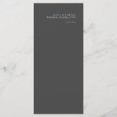 Menu Mariage moderne simple gris foncé (Dos)