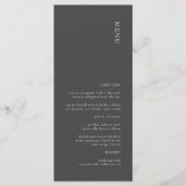 Menu Mariage moderne simple gris foncé (Devant)
