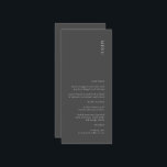 Menu Mariage moderne simple gris foncé<br><div class="desc">Il s'agit d'un menu Mariage moderne couleur gris foncé, qui ajoutera une touche d'élégance à votre décor de soirée de mariage, et les tons rouille et désert seront très appréciés pour les Mariages de automne. Tout le texte est modifiable, il suffit de cliquer sur "Personnaliser ce modèle". Des articles correspondants,...</div>