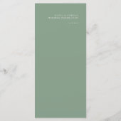 Menu Mariage moderne Simple Sage Green (Dos)
