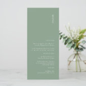 Menu Mariage moderne Simple Sage Green (Debout devant)