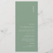 Menu Mariage moderne Simple Sage Green (Devant)