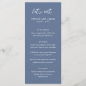 Menu Mariage Moderne Sydney Bleu Poussiéreux (Devant)