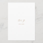 Menu Mariage Moderne Taupe Minimaliste (Dos)