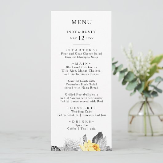 Menu Mariage moderne Tropical (Debout devant)