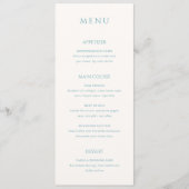 Menu Mariage Moderne Turquoise Élégant (Devant)