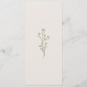 Menu Mariage Moderne Vert Olive (Dos)