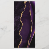 Menu Mariage moderne violet doré Agate doré (Dos)