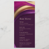 Menu mariage-Moderne violet Fuchsia et or (Dos)