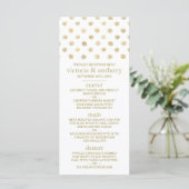Menu Mariage moderne White & Gold Pois (Debout devant)