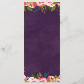 Menu Mariage modifiable couleur chic en floraison (Dos)