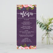 Menu Mariage modifiable couleur chic en floraison (Debout devant)