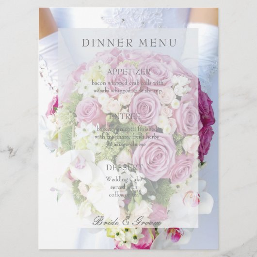 Menu mariage modifiable de dentelle nuptiale (Devant)