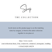 Menu Mariage Monogram Script Dusty Blue Watercolor