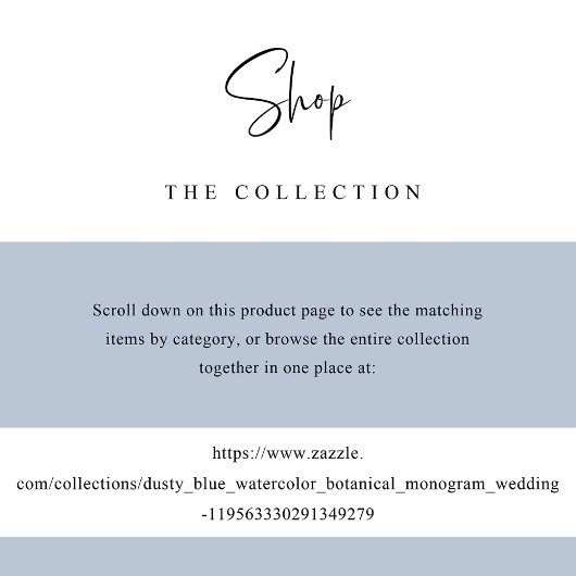 Menu Mariage Monogram Script Dusty Blue Watercolor