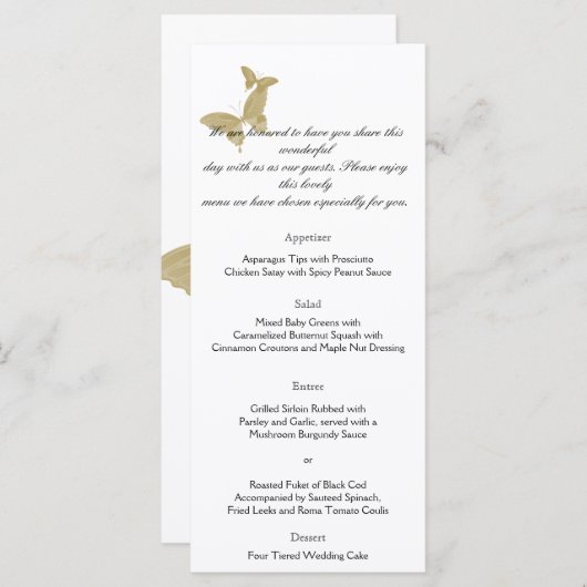 Menu Mariage Monogramme à double anneau (Devant / Derrière)