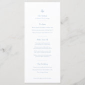 Menu Mariage monogramme blanc bleu fleur de lis (Dos)