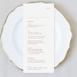 Menu Mariage Monogramme blanc moderne en terre cuite<br><div class="desc">menu mince pour correspondre à la collection *si vous voulez plus d'options papier cette conception peut être transférée à un programme mince *ou pour plus d'aide contactez-moi</div>
