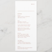 Menu Mariage Monogramme blanc moderne en terre cuite (Devant)